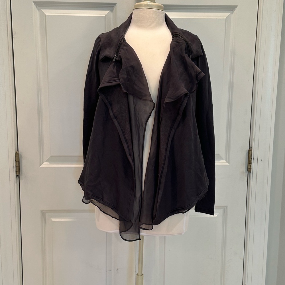 NWT Bordeaux Anthropologie Women's Slate Fleece Drape Jacket (size XS)
